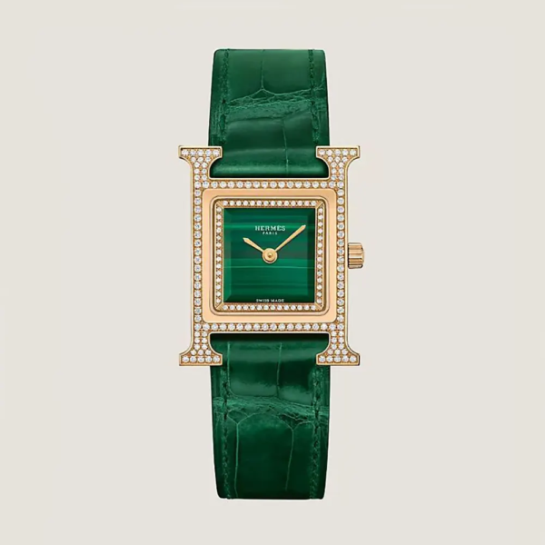 Hermes Women Heure H Watch Small Model 25 mm-Green W054095WW00 (1)