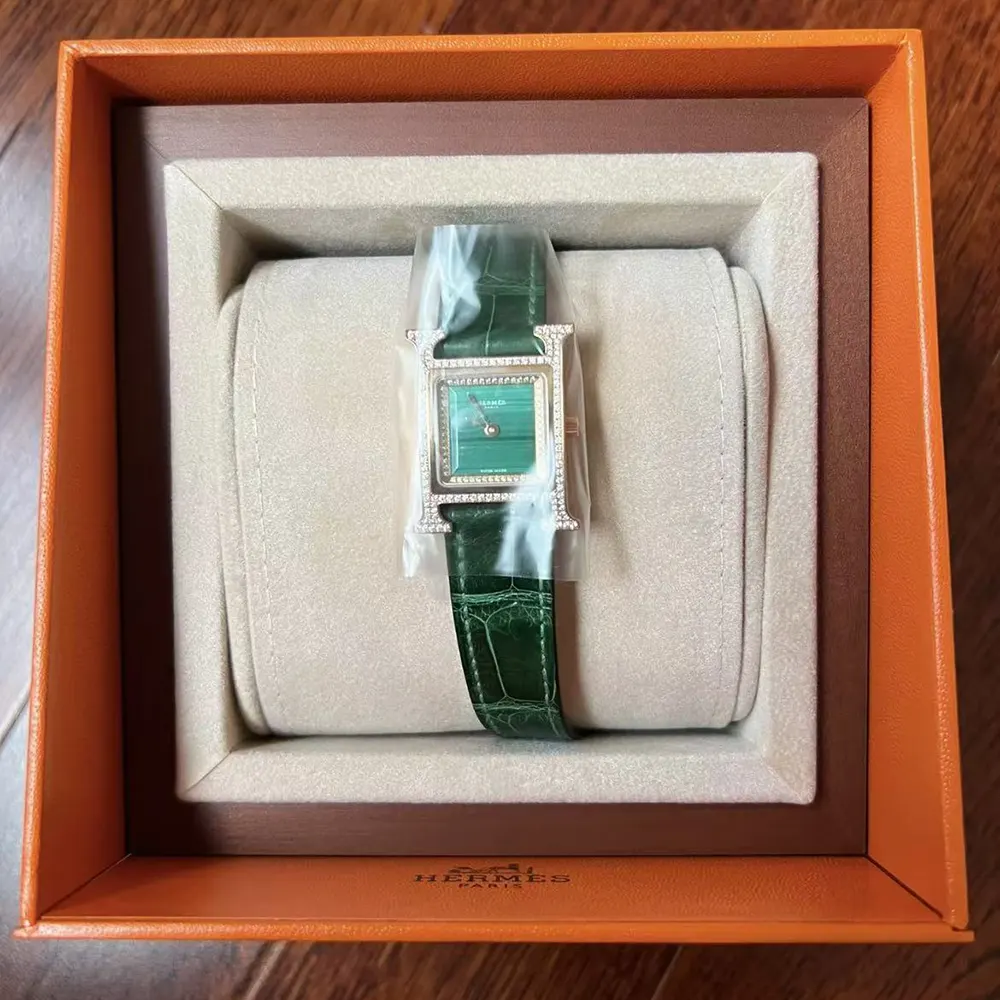 Hermes Women Heure H Watch Small Model 25 mm-Green W054095WW00 (2)