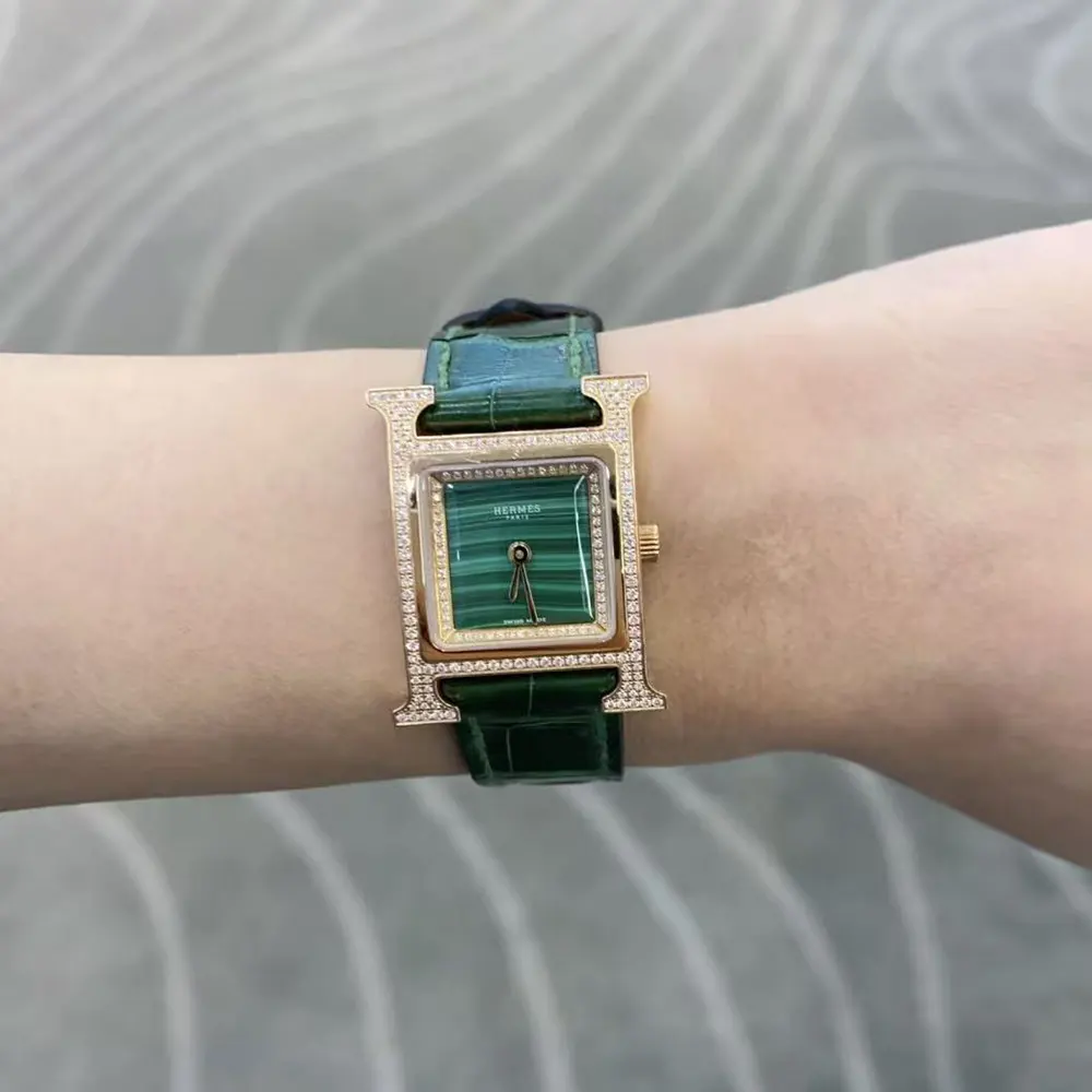 Hermes Women Heure H Watch Small Model 25 mm-Green W054095WW00 (3)