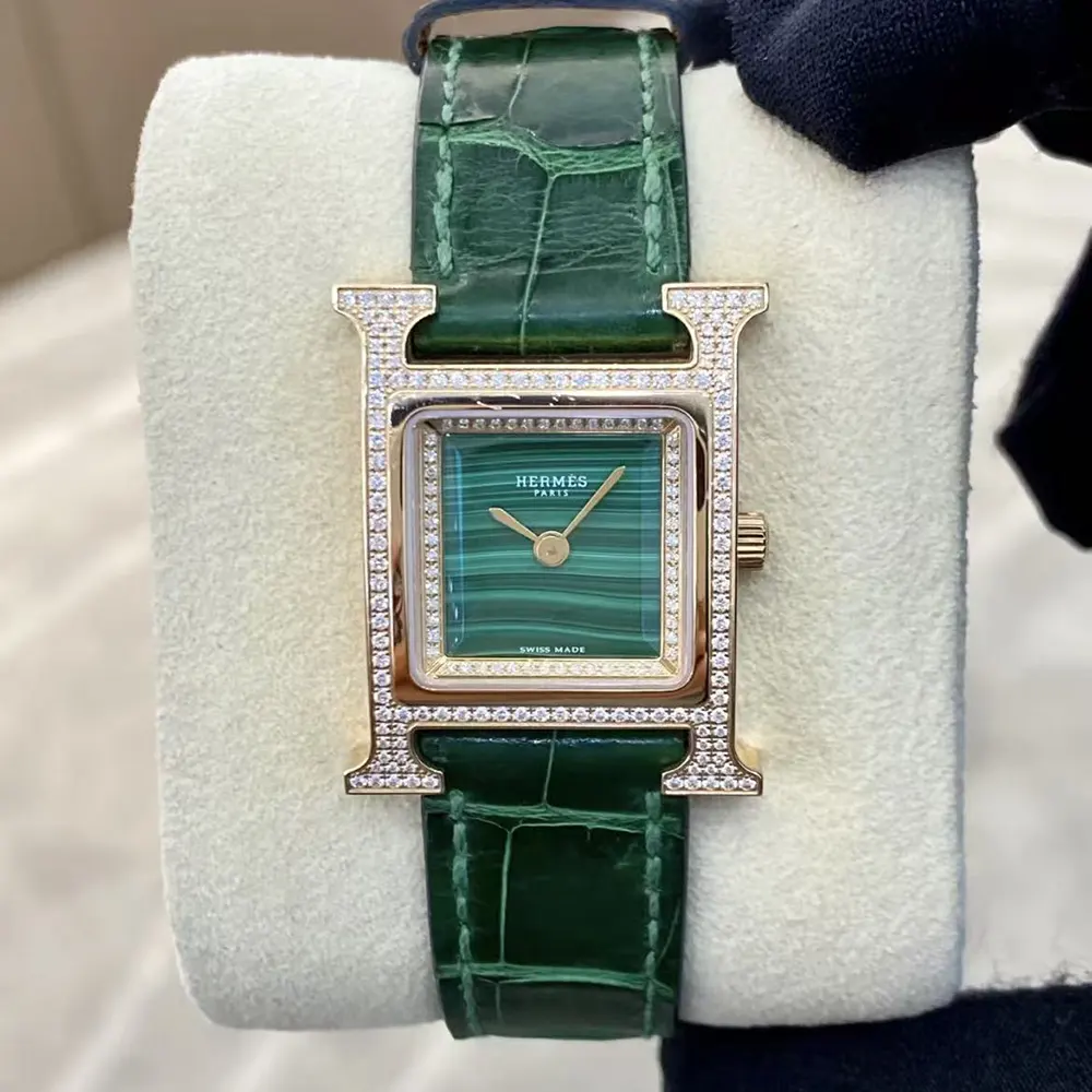 Hermes Women Heure H Watch Small Model 25 mm-Green W054095WW00 (4)