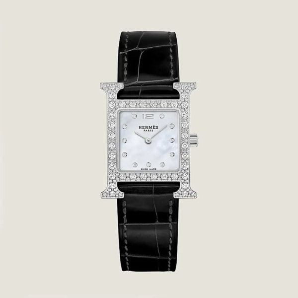 Hermes Women Heure H Watch Small Model 25 mm-Silver W403064WW00 (1)