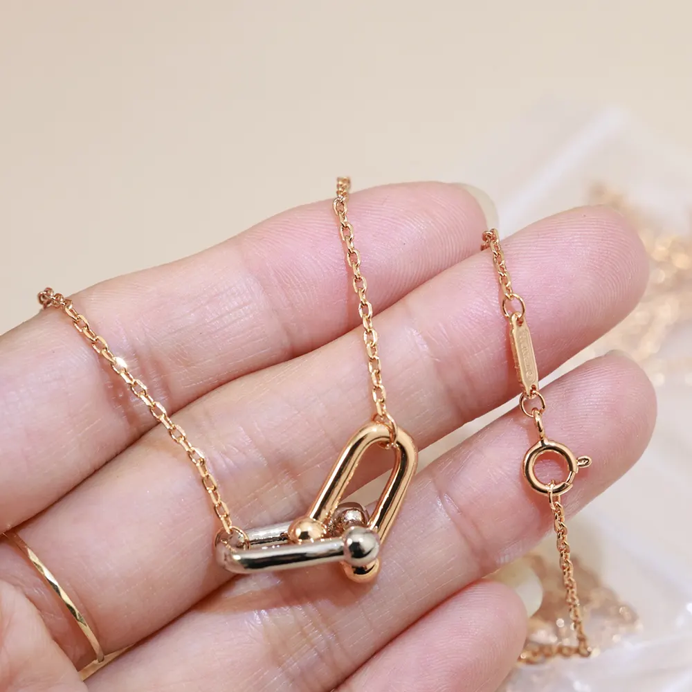Tiffany Women HardWear Small Double Link Pendant in Rose Gold (2)