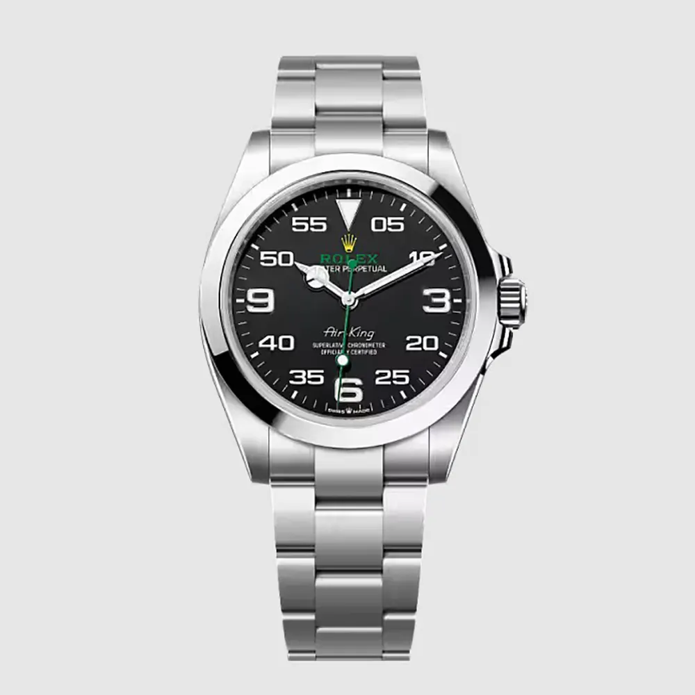 Rolex Men Air-King Oyster 40 mm Oystersteel in Black