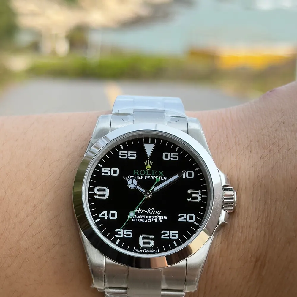 Rolex Men Air-King Oyster 40 mm Oystersteel in Black (5)
