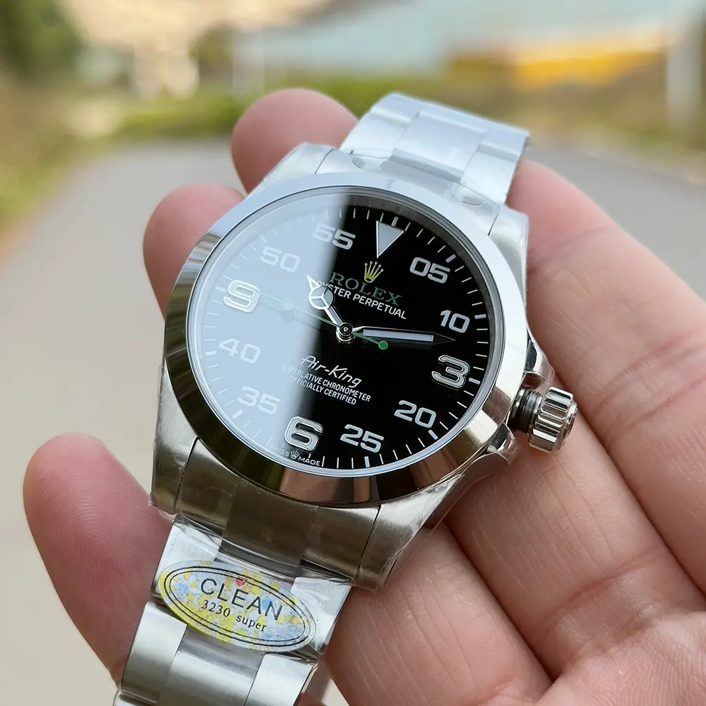 Rolex Men Air-King Oyster 40 mm Oystersteel in Black (6)