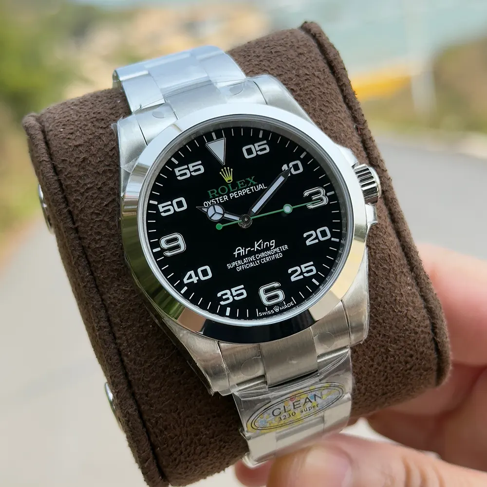 Rolex Men Air-King Oyster 40 mm Oystersteel in Black (7)