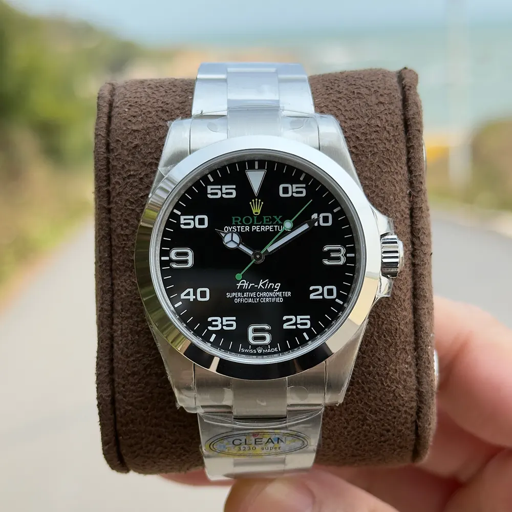 Rolex Men Air-King Oyster 40 mm Oystersteel in Black (8)