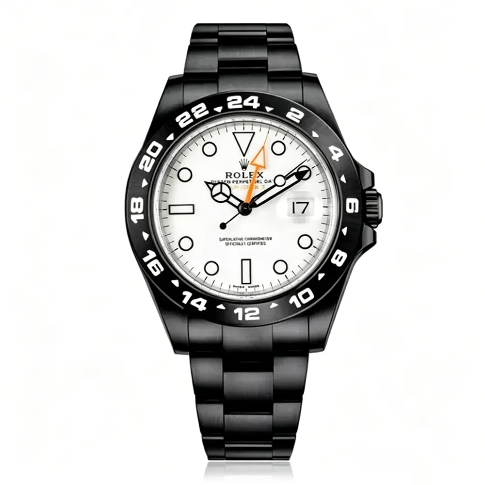 Rolex Men Explorer II 42 mm Black Oyster in White