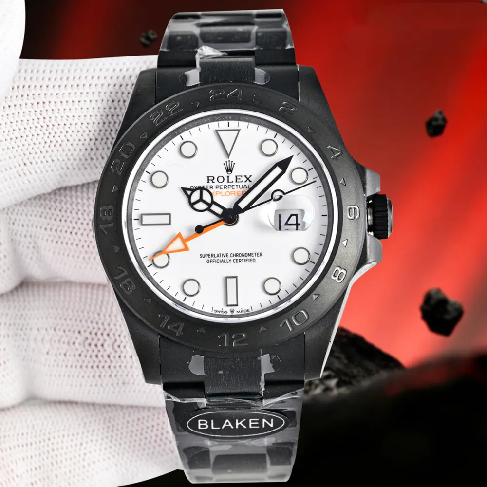 Rolex Men Explorer II 42 mm Black Oyster in White (2)