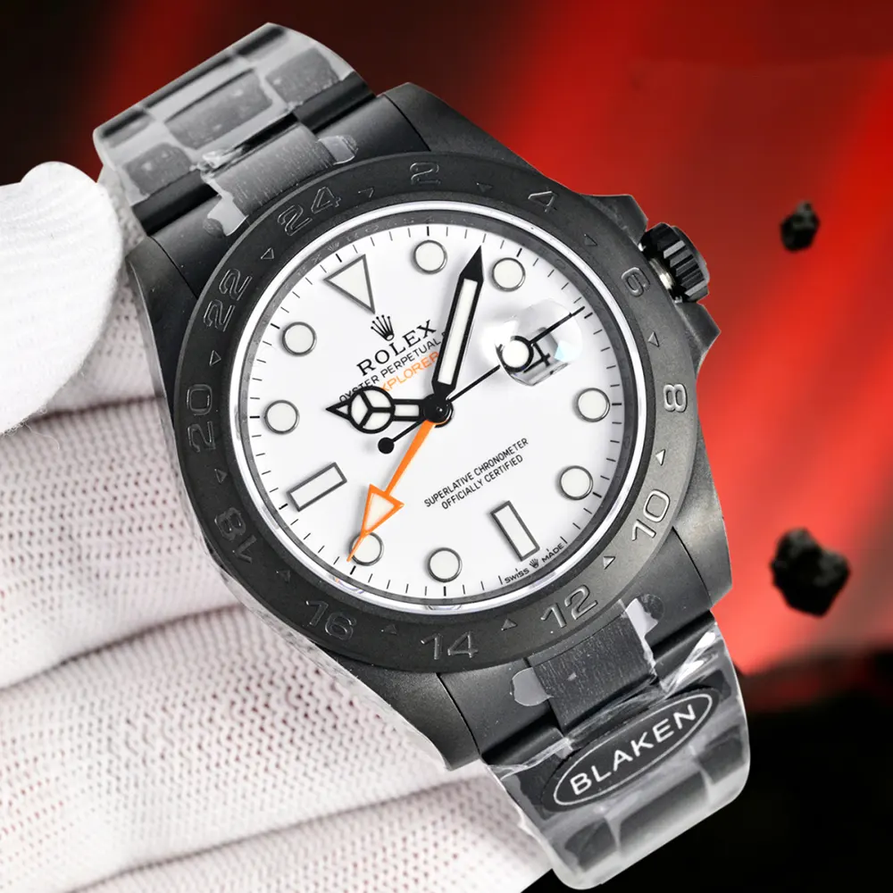 Rolex Men Explorer II 42 mm Black Oyster in White (3)