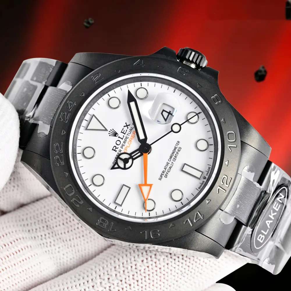 Rolex Men Explorer II 42 mm Black Oyster in White (5)