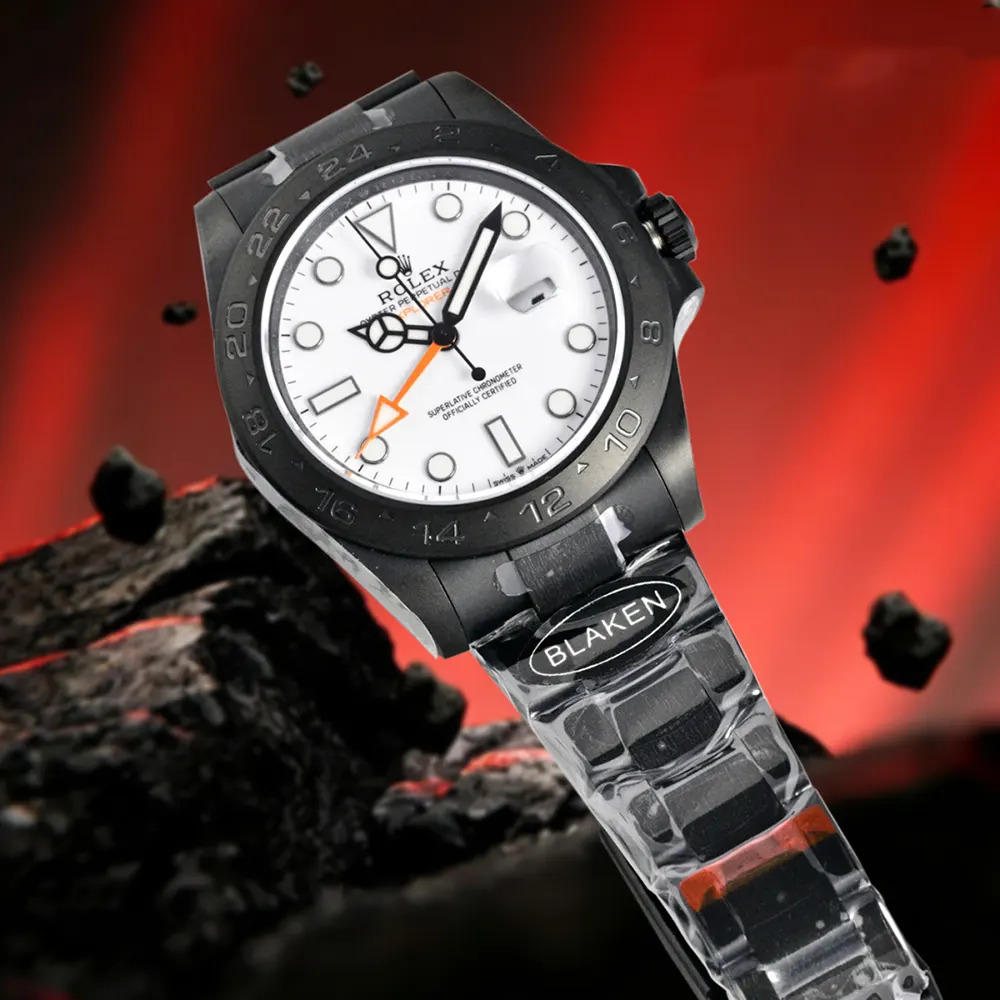 Rolex Men Explorer II 42 mm Black Oyster in White (6)