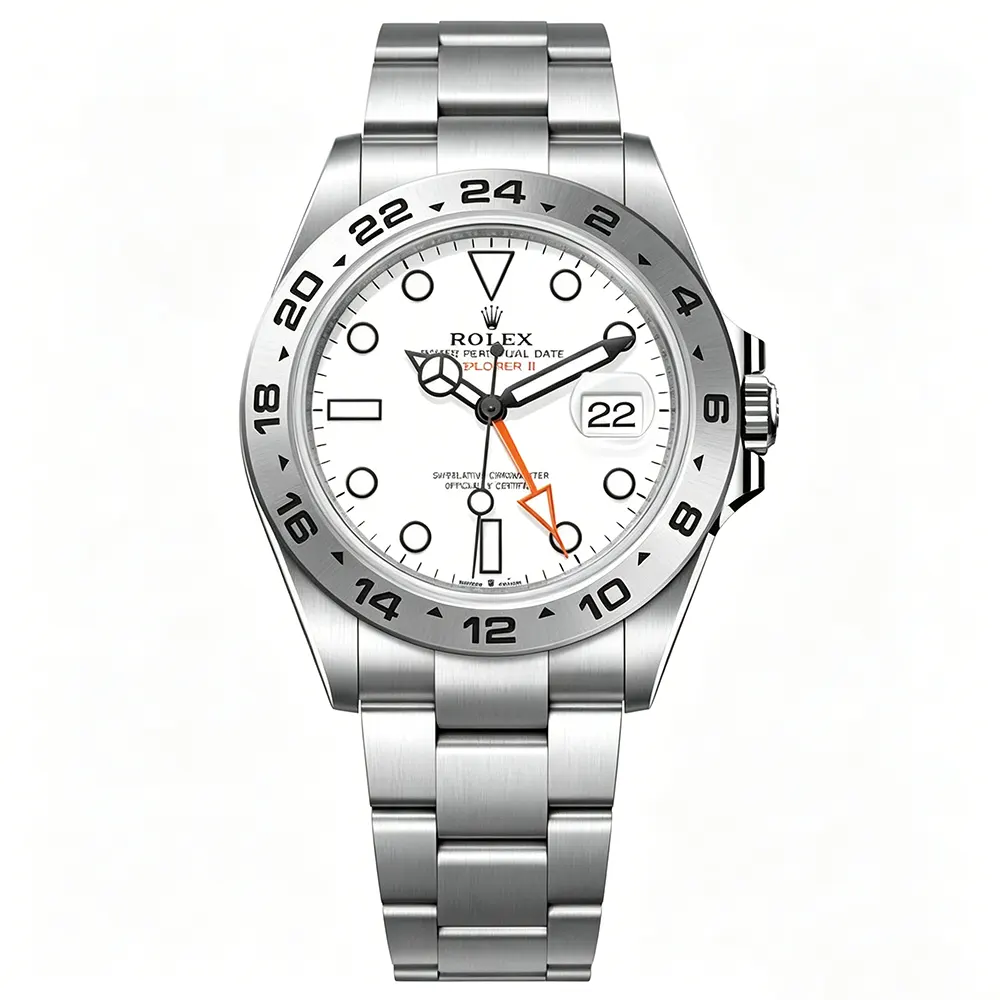 Rolex Men Explorer II 42 mm Stainless Steel in White