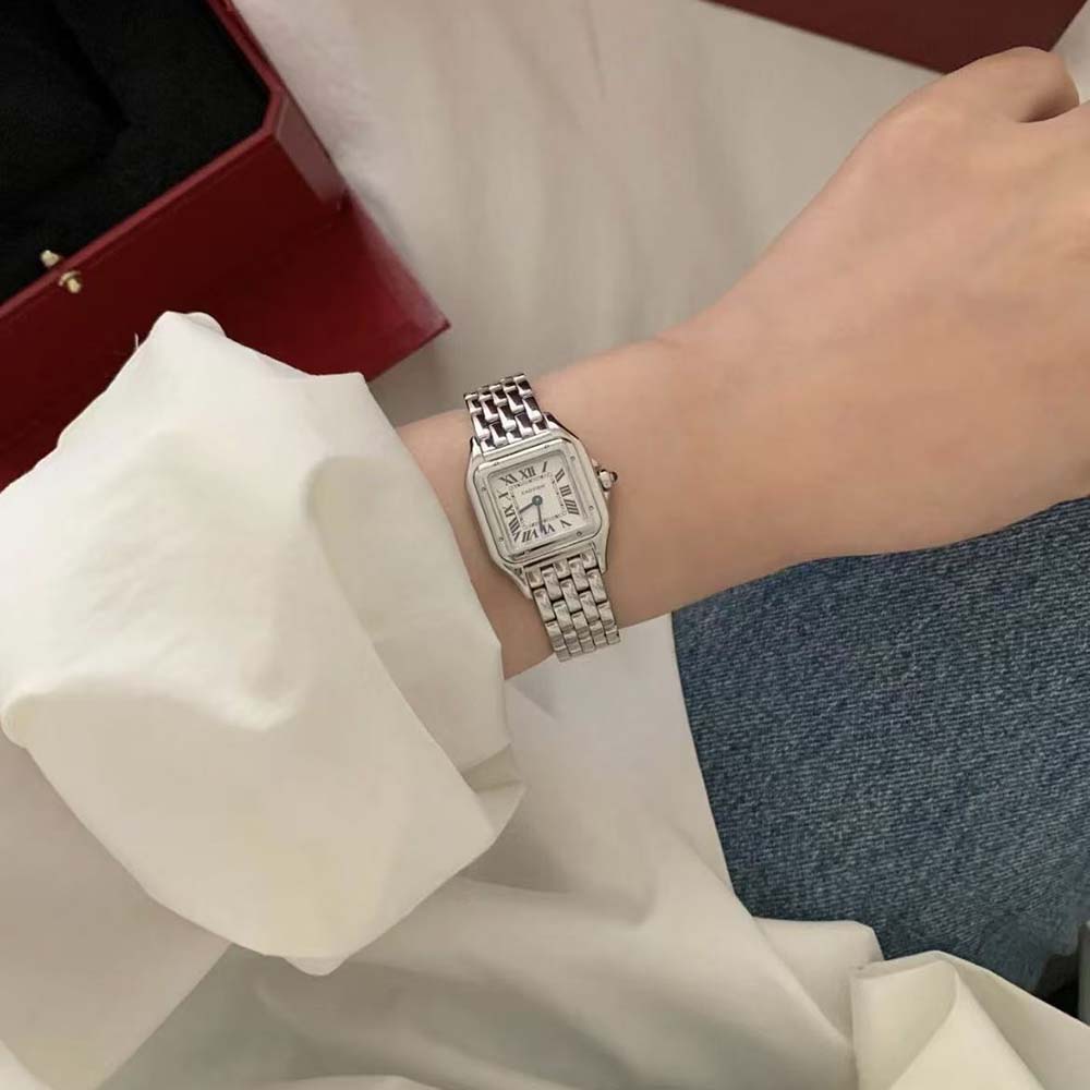 Cartier Panthere De Cartier Watch Mini Model Quartz Movement in Steel-Silver (2)