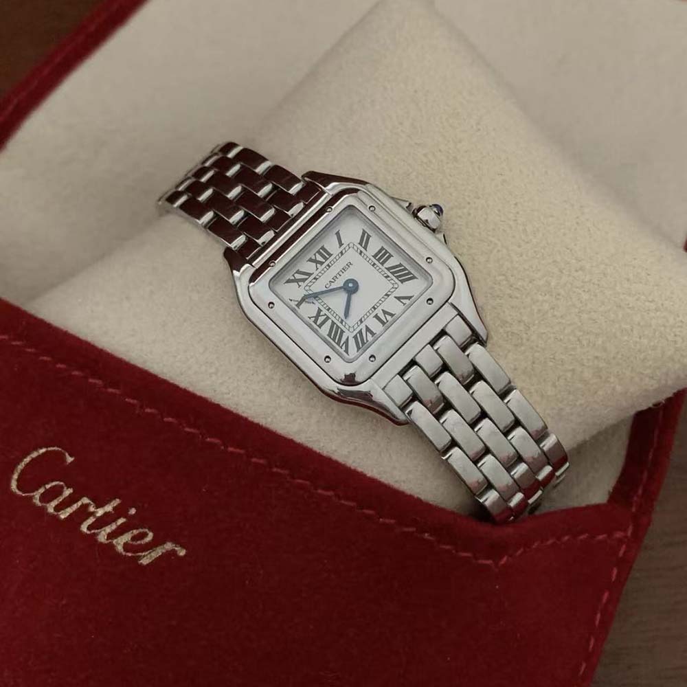Cartier Panthere De Cartier Watch Mini Model Quartz Movement in Steel-Silver (3)
