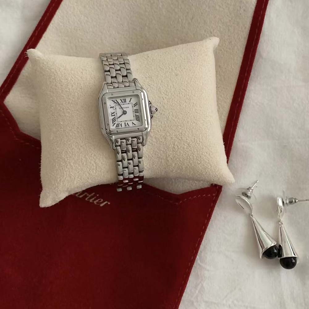 Cartier Panthere De Cartier Watch Mini Model Quartz Movement in Steel-Silver (4)