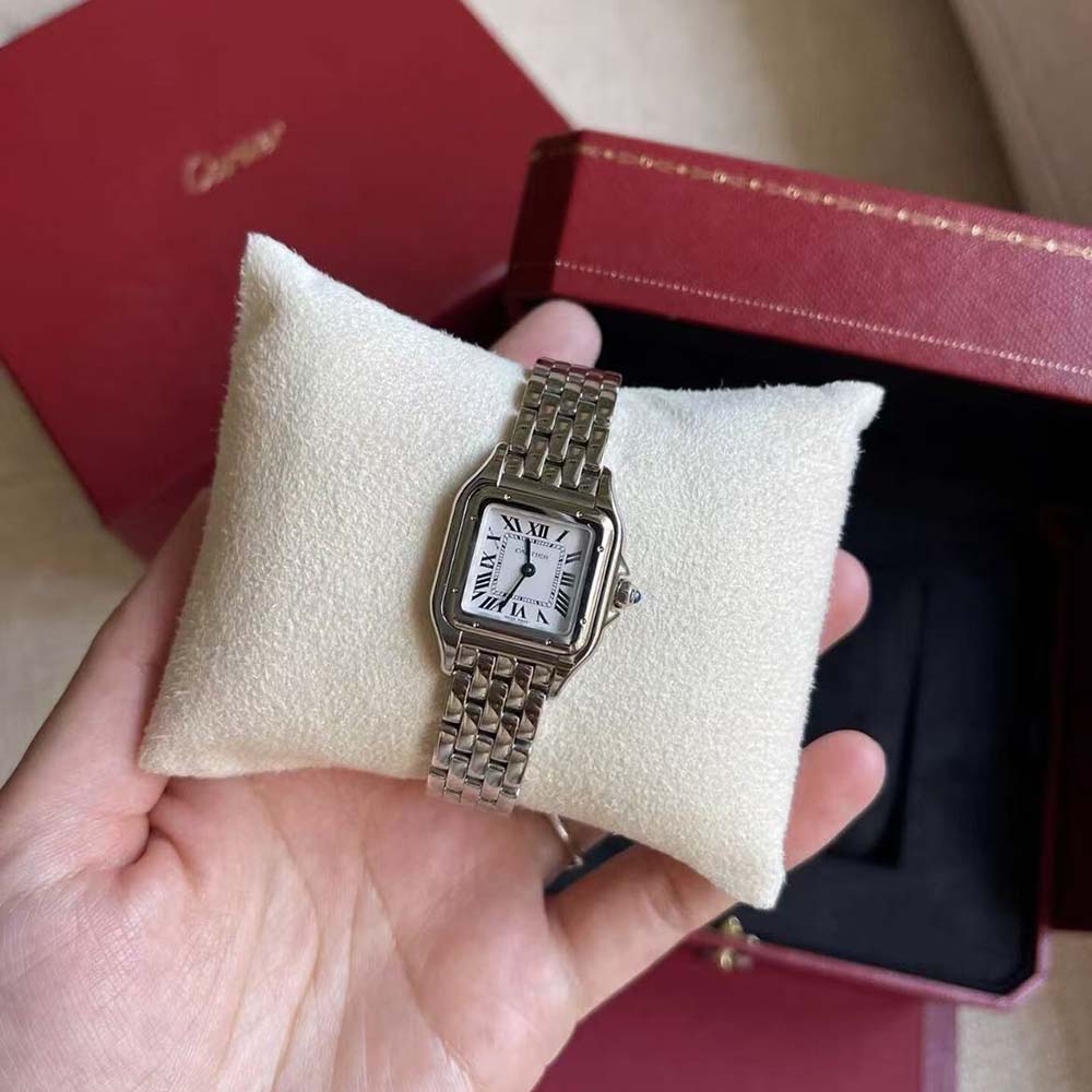 Cartier Panthere De Cartier Watch Small Model Quartz Movement in Steel-Silver (3)