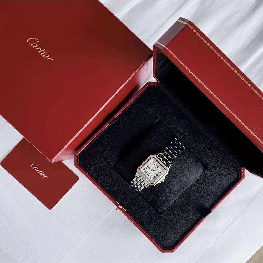 Cartier Panthere De Cartier Watch Small Model Quartz Movement in Steel-Silver (6)