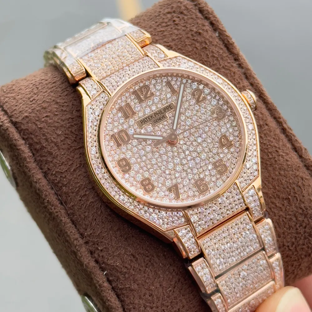 Patek Philippe Women Twenty-4 36mm in Rose Gold Fully Paved with Diamonds (4)
