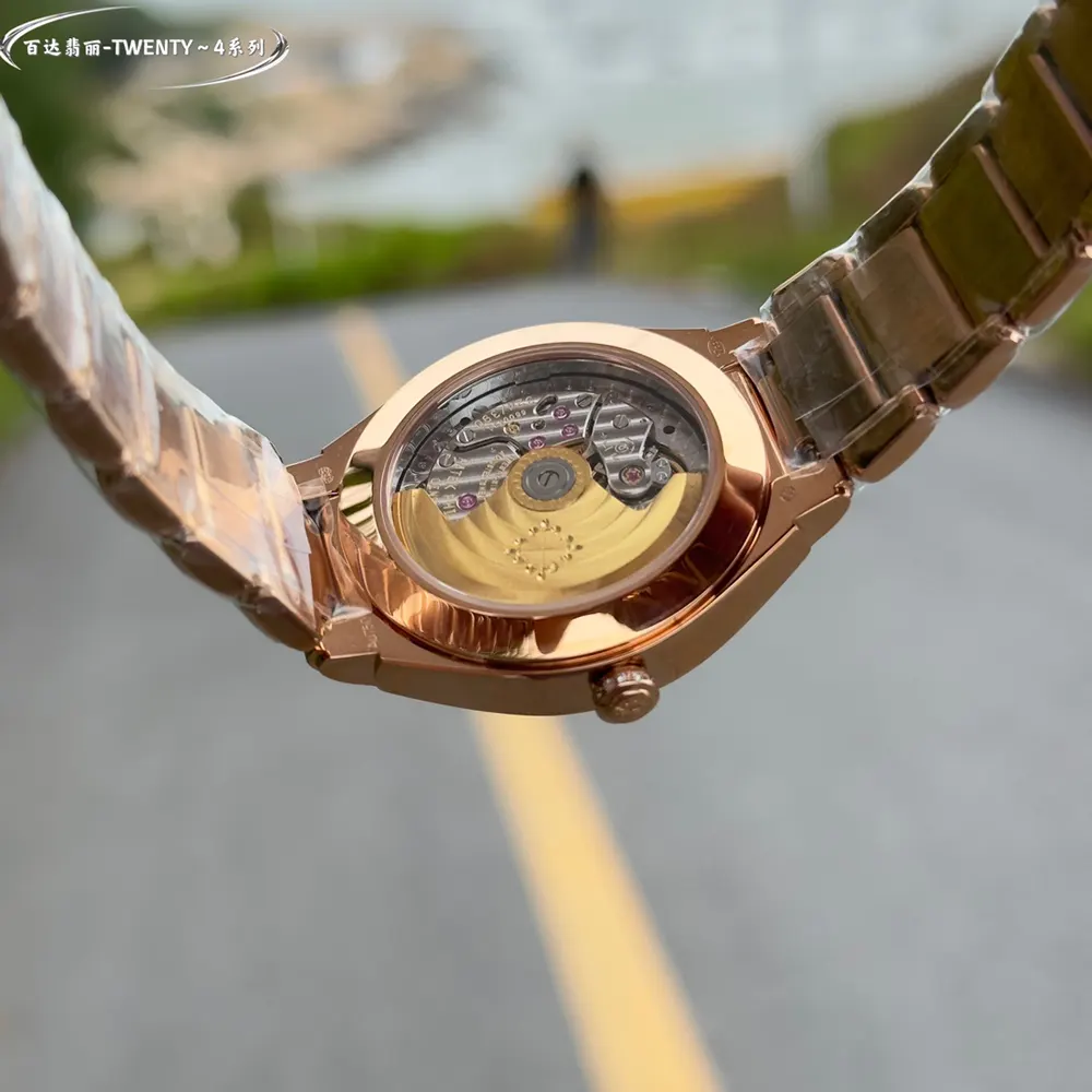 Patek Philippe Women Twenty-4 36mm in Rose Gold Fully Paved with Diamonds (9)