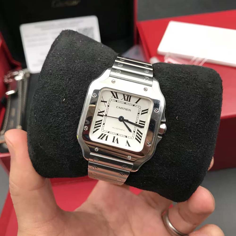 Cartier Santos De Cartier Watch Medium Model in Steel Case (3)