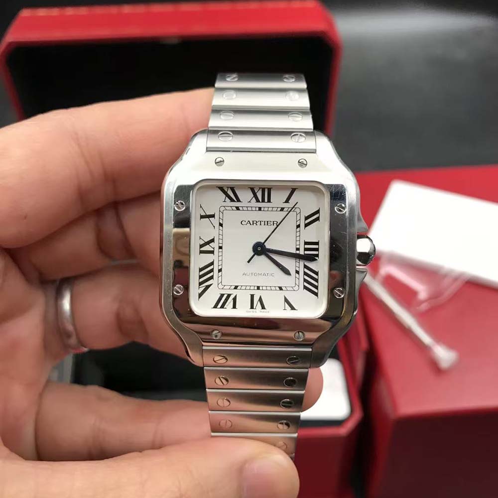 Cartier Santos De Cartier Watch Medium Model in Steel Case (5)