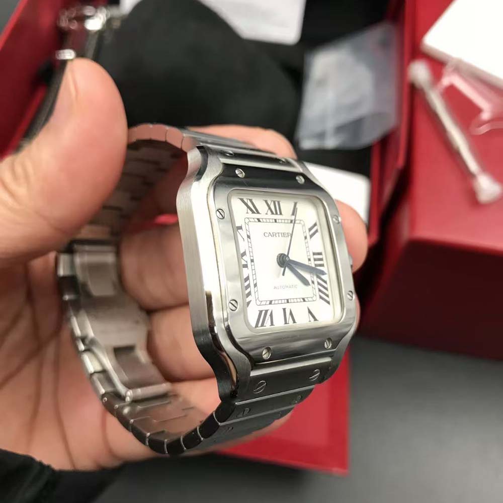 Cartier Santos De Cartier Watch Medium Model in Steel Case (6)