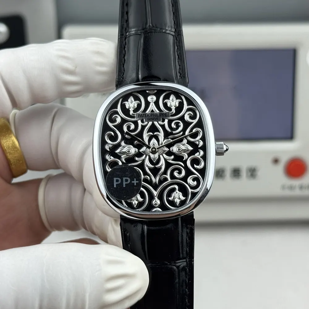 Patek Philippe Men Golden Ellipse in Hand-engraved and Black Enameled 573851G-001 (2)