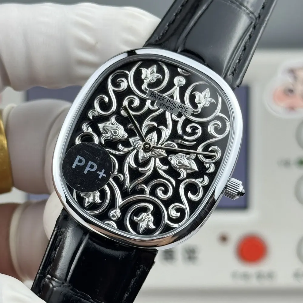 Patek Philippe Men Golden Ellipse in Hand-engraved and Black Enameled 573851G-001 (4)
