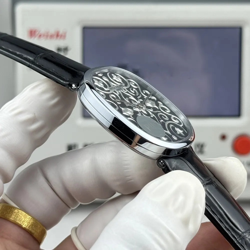 Patek Philippe Men Golden Ellipse in Hand-engraved and Black Enameled 573851G-001 (6)