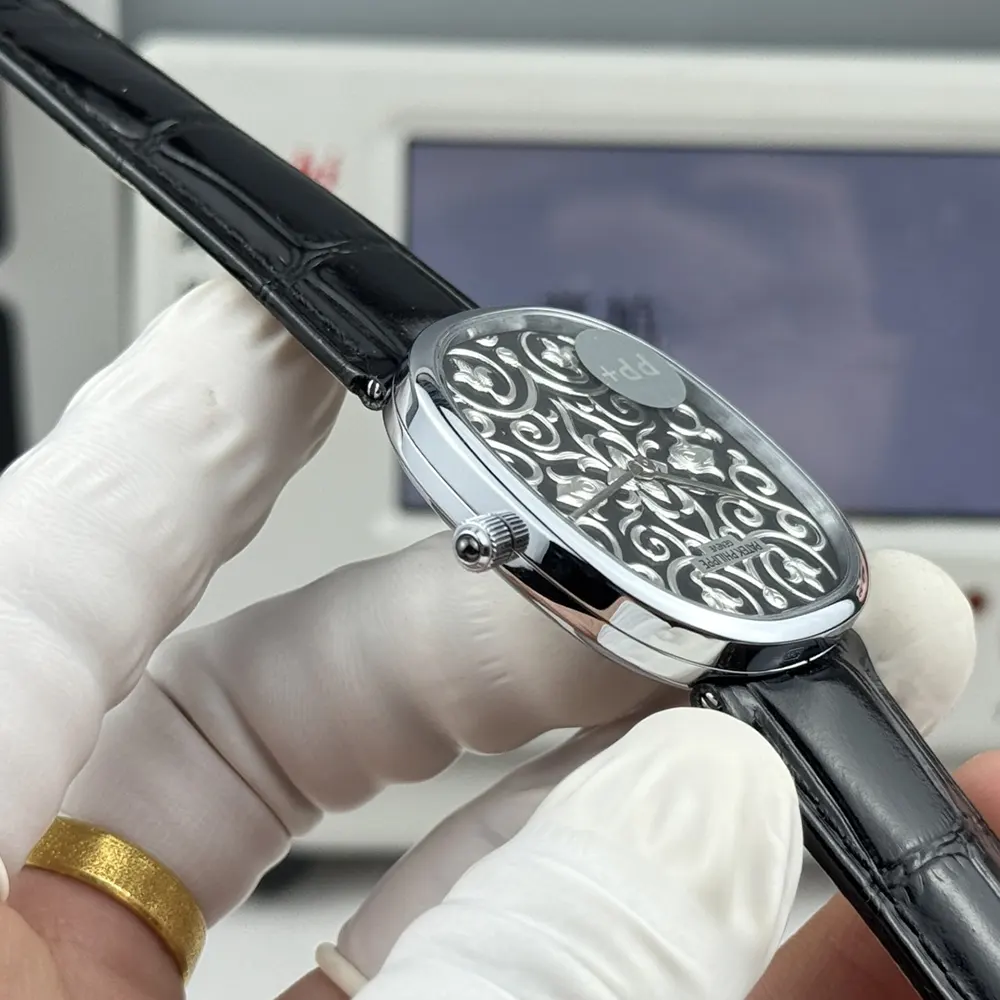 Patek Philippe Men Golden Ellipse in Hand-engraved and Black Enameled 573851G-001 (7)