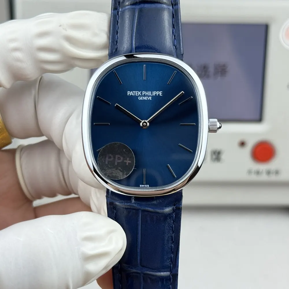 Patek Philippe Men Golden Ellipse in Sunburst Blue 5738P-001 (2)
