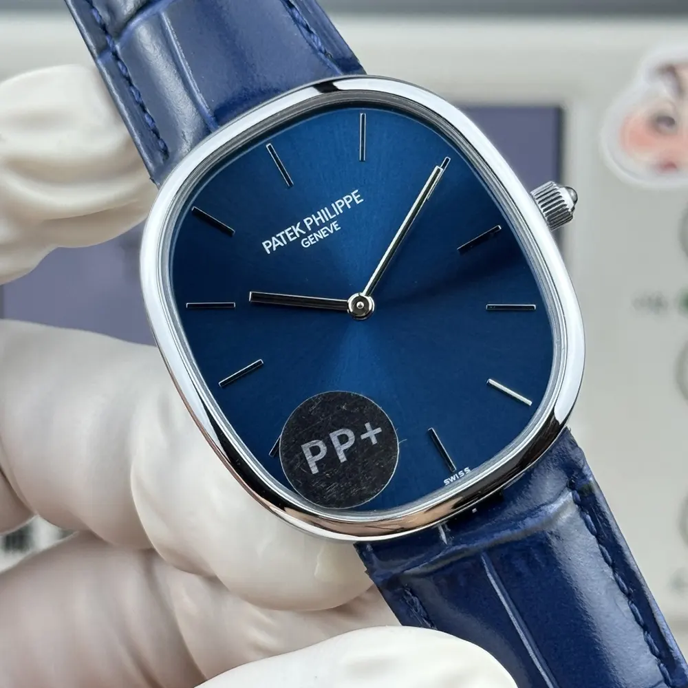 Patek Philippe Men Golden Ellipse in Sunburst Blue 5738P-001 (4)