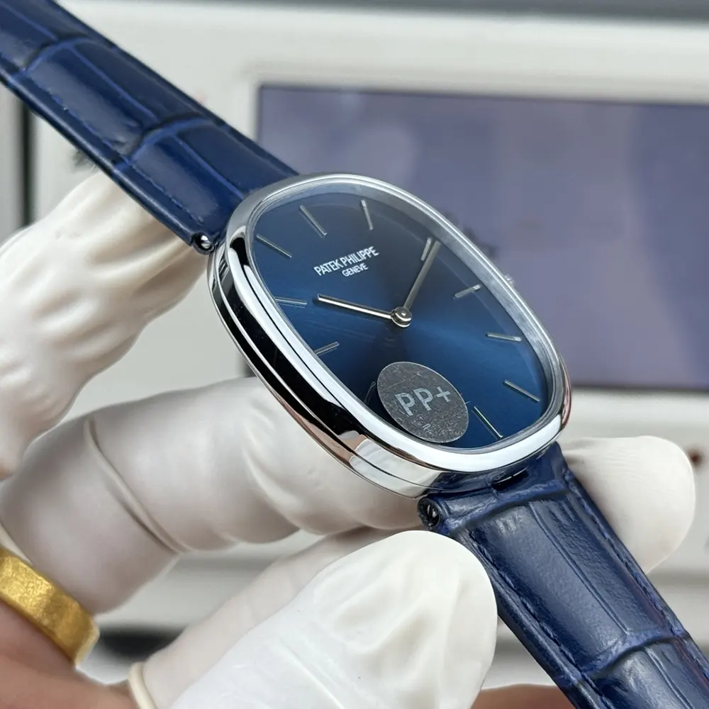 Patek Philippe Men Golden Ellipse in Sunburst Blue 5738P-001 (6)