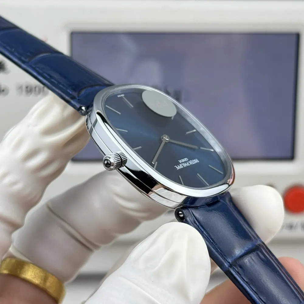 Patek Philippe Men Golden Ellipse in Sunburst Blue 5738P-001 (7)