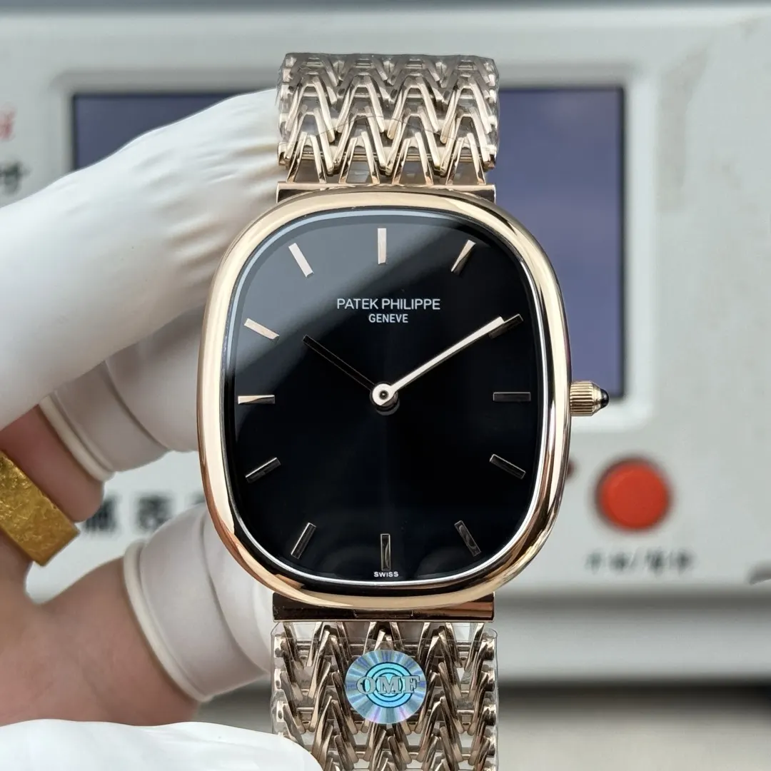 Patek Philippe Men Golden Ellipse in Sunburst Ebony Black 57381R-001 (2)