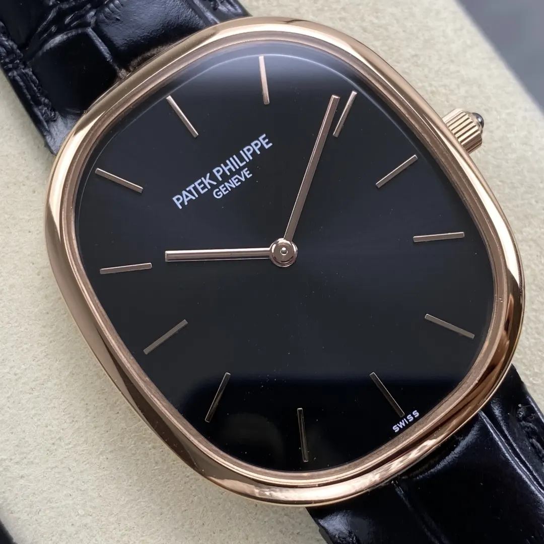 Patek Philippe Men Golden Ellipse in Sunburst Ebony Black 5738R-001 (3)