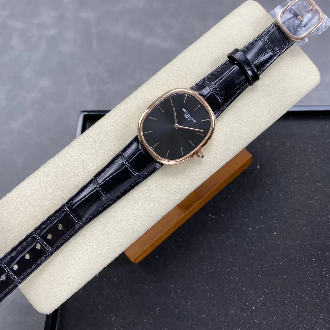 Patek Philippe Men Golden Ellipse in Sunburst Ebony Black 5738R-001 (5)