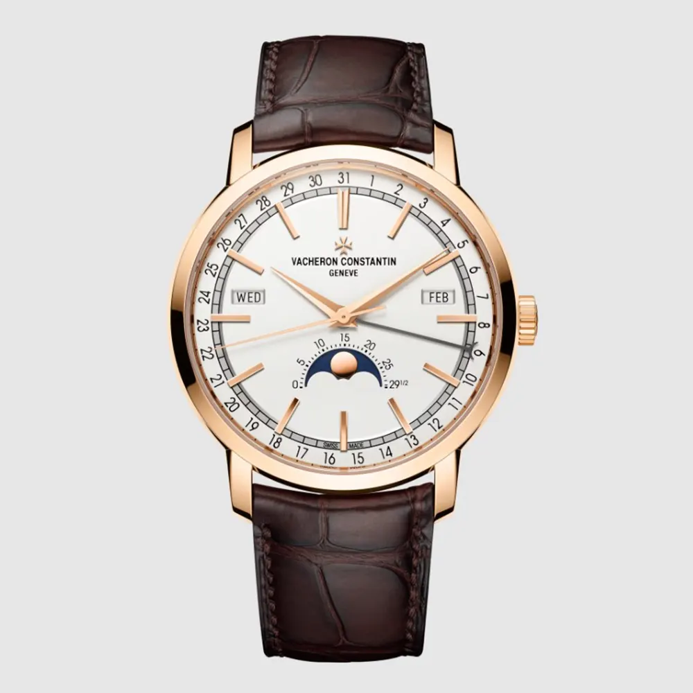 Vacheron Constantin Men Traditionnelle Complete Calendar 41 mm in Pink Gold and Sliver