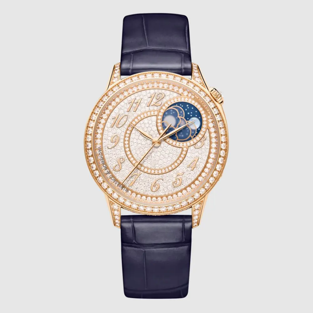 Vacheron Constantin Women Égérie Moon Phase 37 mm in Pink Gold with Diamonds