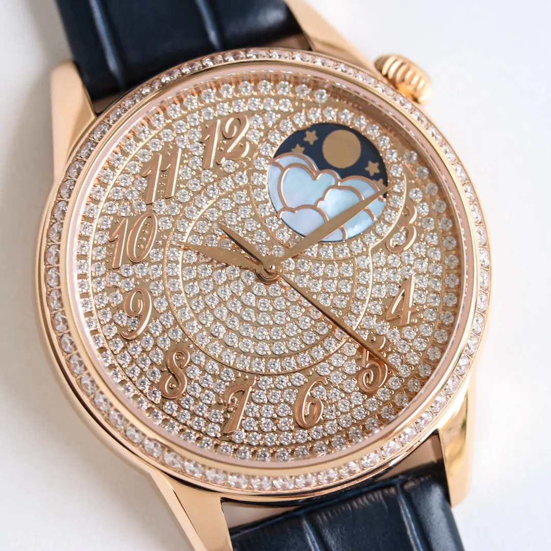 Vacheron Constantin Women Égérie Moon Phase 37 mm in Pink Gold with Diamonds (6)