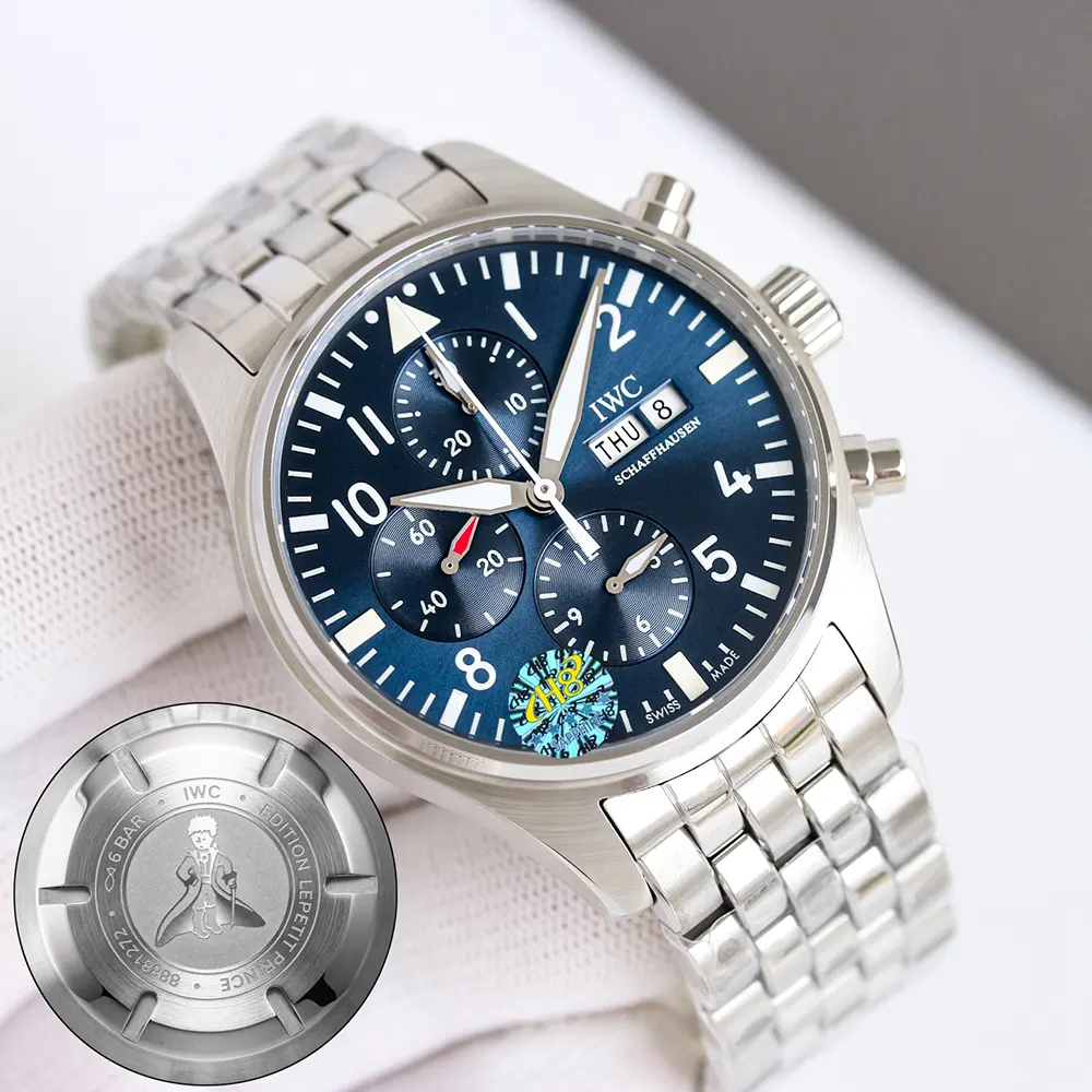 IWC Men Pilot’s Chronograph 43 Edition Le Petit Prince in Blue IW377717 (2)