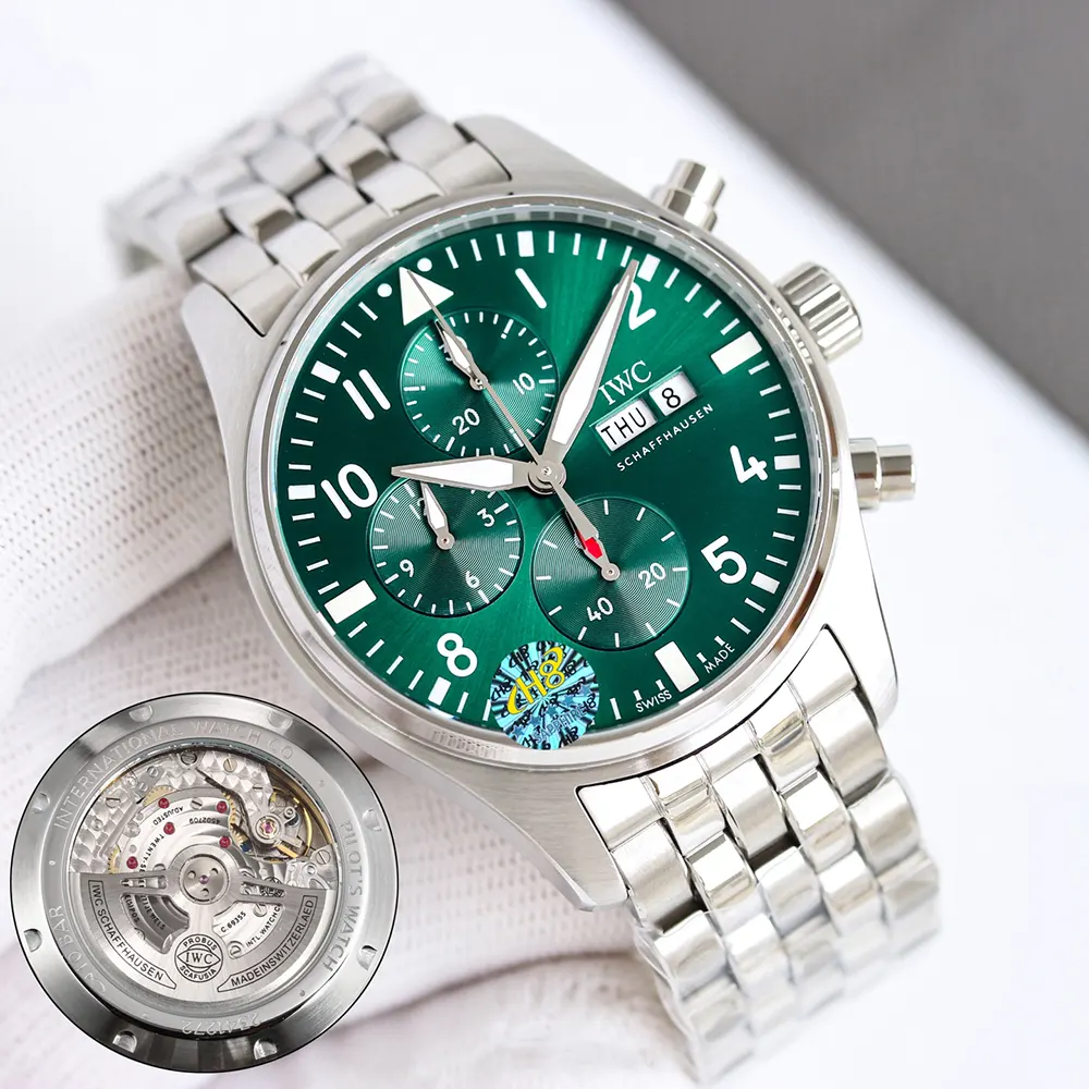 IWC Men Pilot’s Watch Chronograph 43mm IW378006 in Green (2)