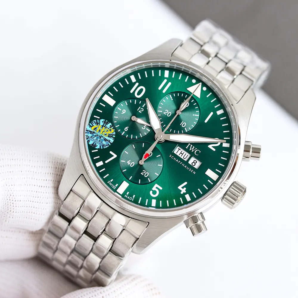 IWC Men Pilot’s Watch Chronograph 43mm IW378006 in Green (4)