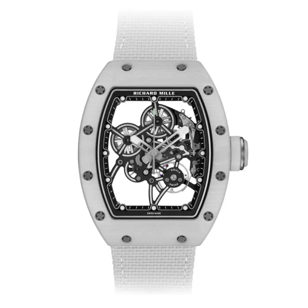 Richard Mille Men RM 55-01 38mm Watch in White and Black Skeleton (1)副本
