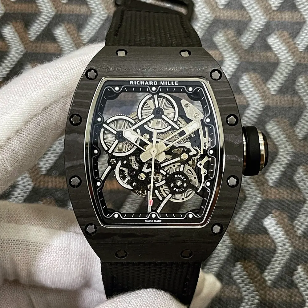 Richard Mille Men RM 55-01 39mm Watch in Black Skeleton (1)