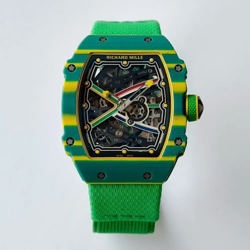 Richard Mille Men RM 67-02 39mm Watch in Green and Yellow (2)