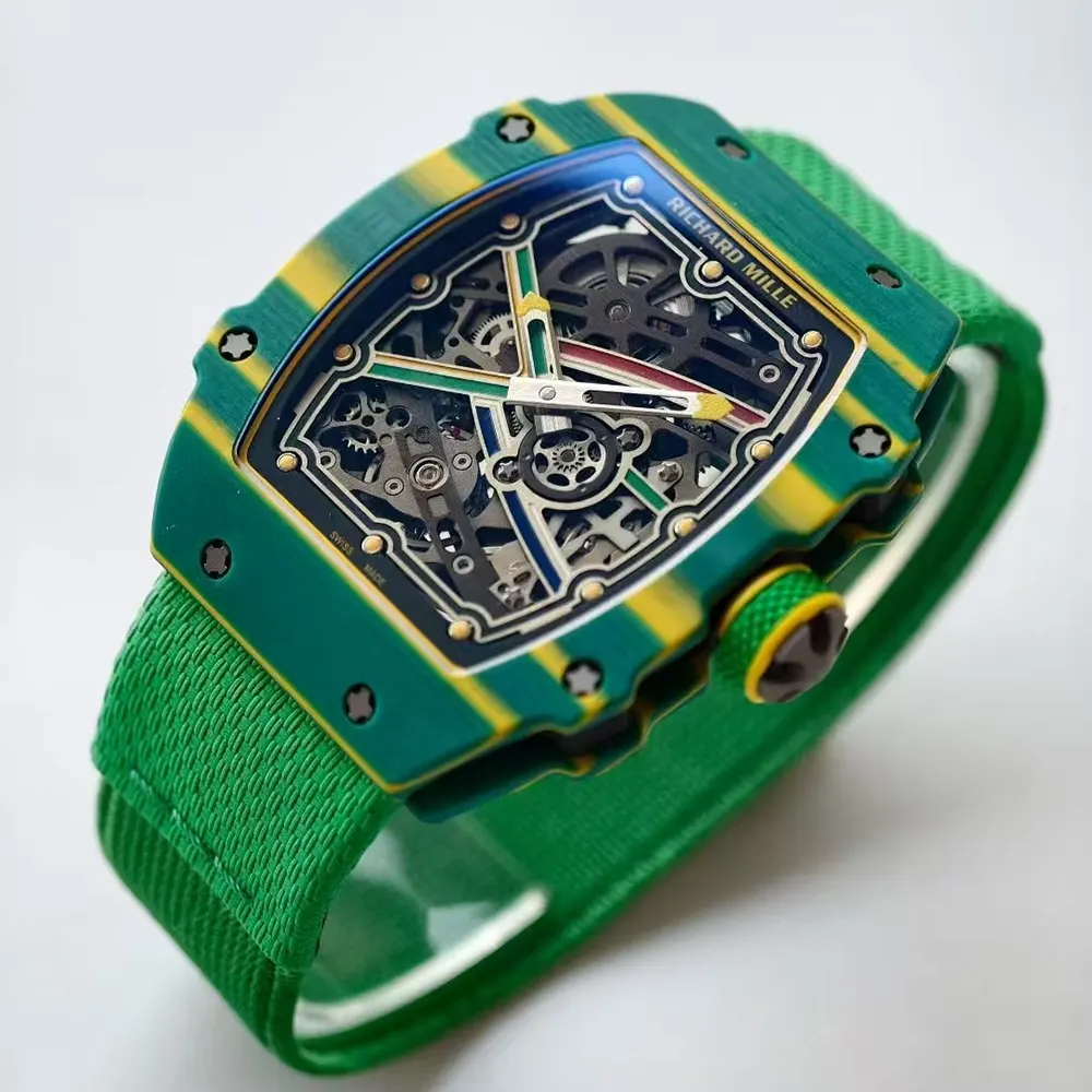 Richard Mille Men RM 67-02 39mm Watch in Green and Yellow (3)