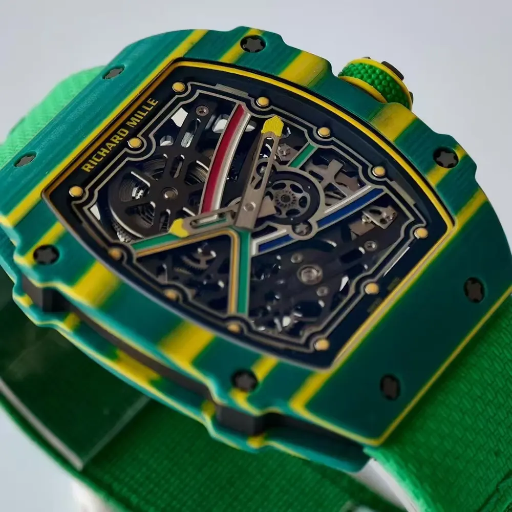 Richard Mille Men RM 67-02 39mm Watch in Green and Yellow (5)
