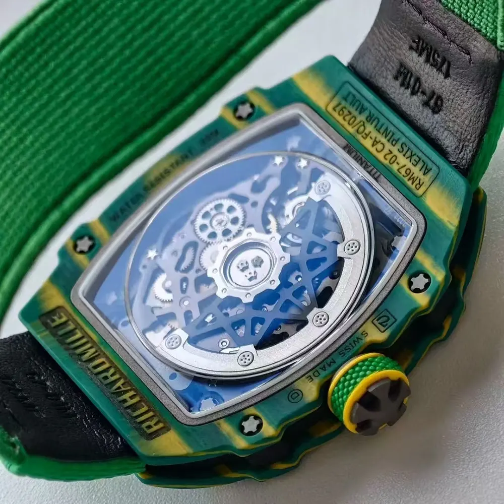 Richard Mille Men RM 67-02 39mm Watch in Green and Yellow (9)